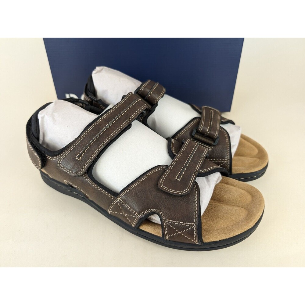 Dockers Sandals Mens 11 M Newpage Quarter Strap Sporty Brown Leather Shoes NEW - Picture 5 of 12